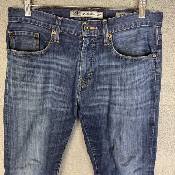 BKE Jeans Mens 33x27 Jake Straight Blue Buckle Stretch Denim Pants - Picture 2 of 11